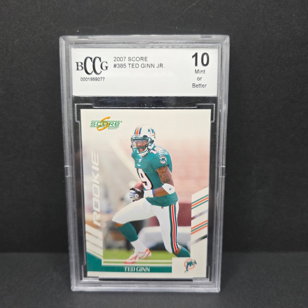 Score Ted Ginn Jr Football Rookie Card BCCG 10 2007 #385 Dolphins